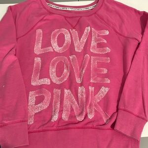 Victoria’s Secret Pink Heart Love Sweatshirt Sweater Womens Med ? No Tag AS IS